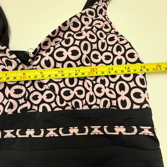 GUC Tropical Escape Women's Black & Pink Bathing Suit Size 12 - Picture 5 of 6